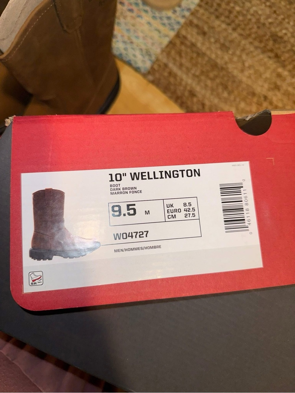 Wolverine Brown Pull-On Cowboy Western Boots - Picture 2 of 4